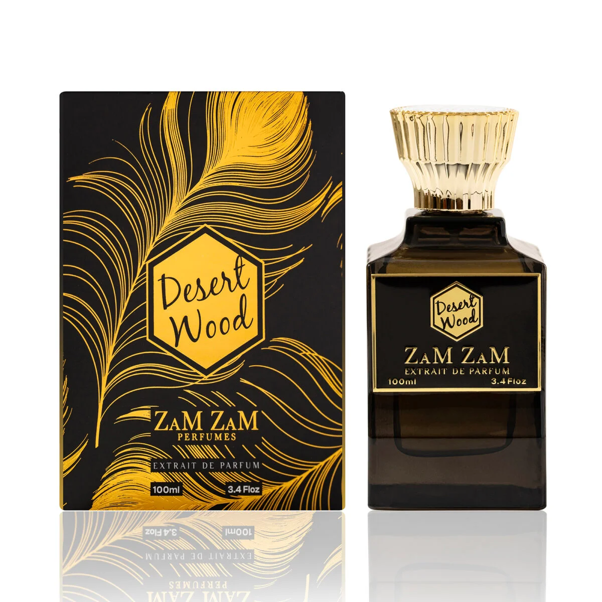 showing woody oriental fragrance by ZamZam Perfumes with 36-48 hour longevity and authentic oud notes