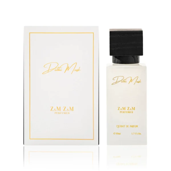 DUBAI MUSK 50ml compact perfume bottle - Premium white musk fragrance by ZamZam Perfumes with 36-48 hour longevity, perfect travel siz